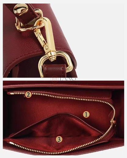 Tang Red 22 Embroidered Peony Garden Crossbody Bag