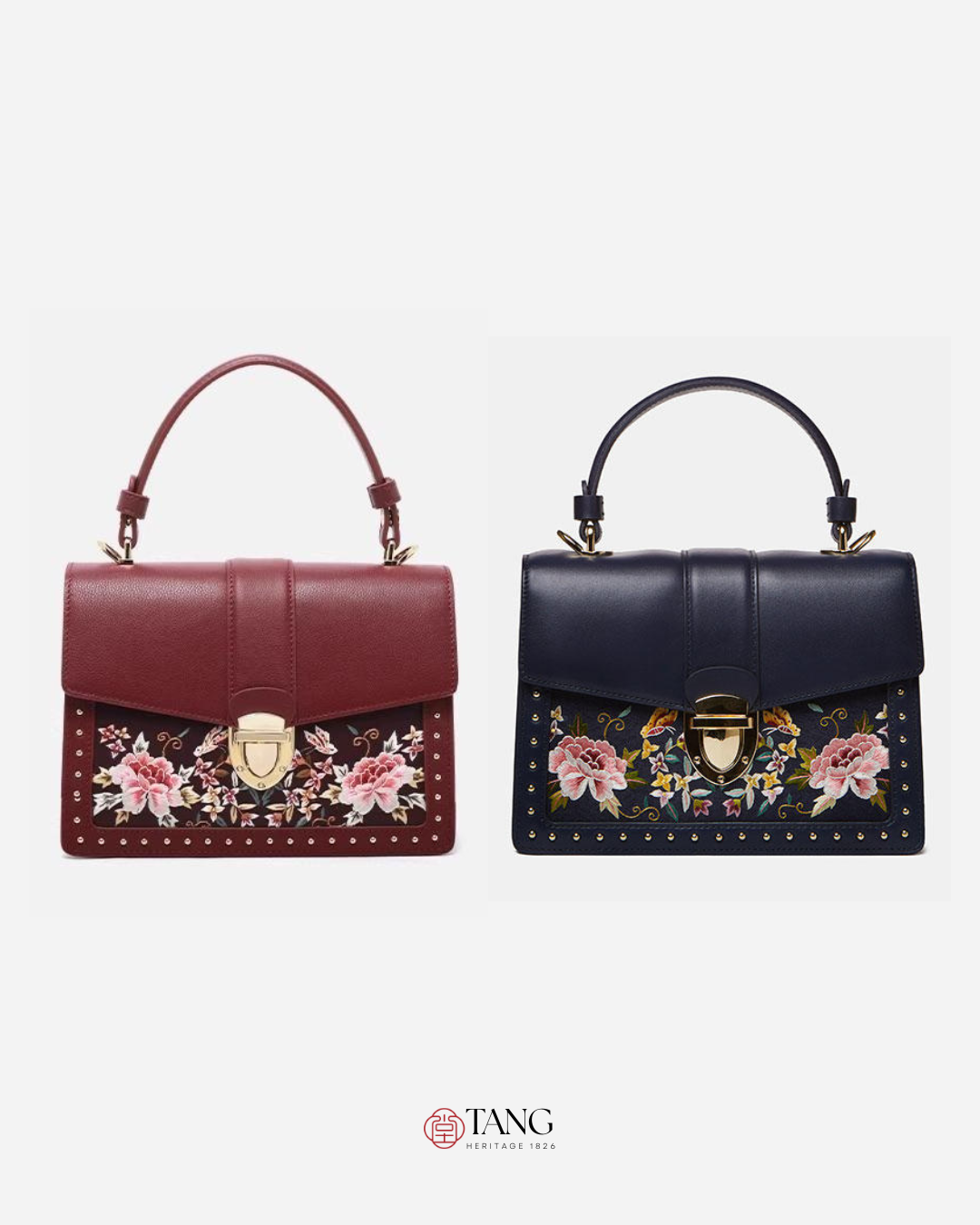 Tang Red 22 Embroidered Peony Garden Crossbody Bag