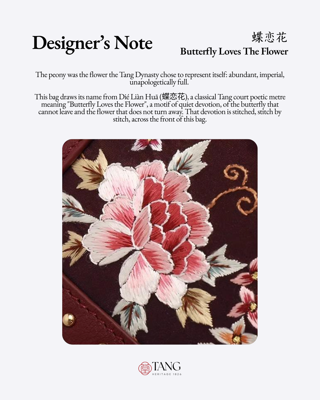 Tang Red 22 Embroidered Peony Garden Crossbody Bag
