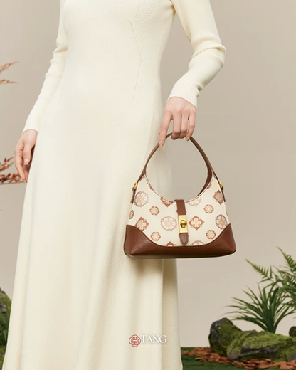 Tang Red 24 Baoxiang Flower Song Brocade Shoulder Bag