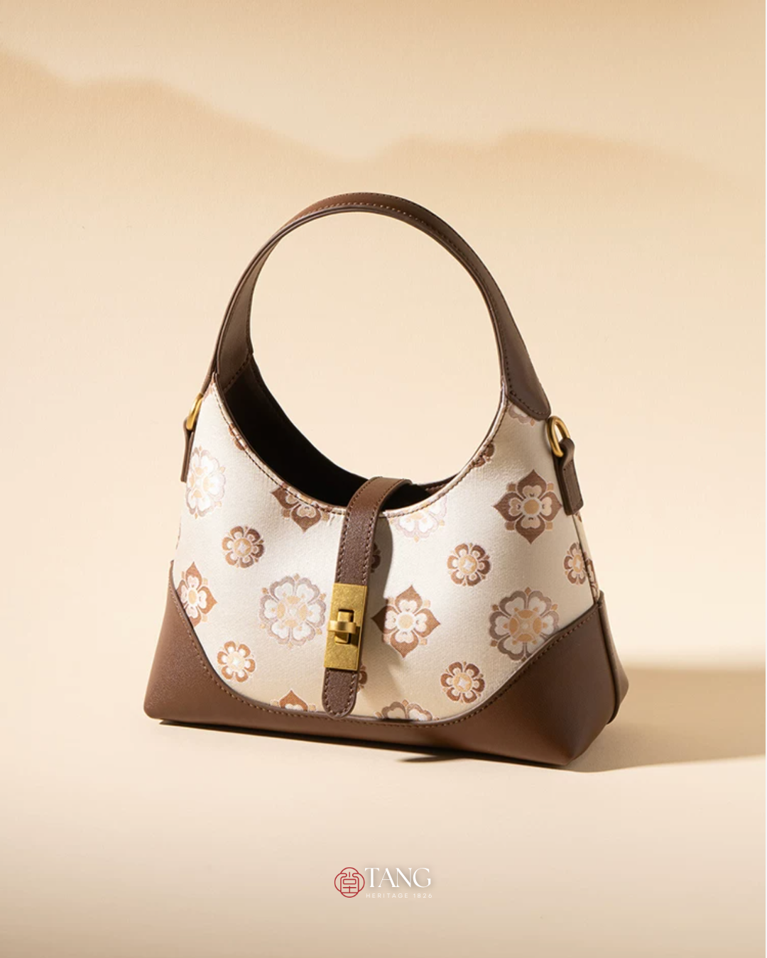 Tang Red 24 Baoxiang Flower Song Brocade Shoulder Bag