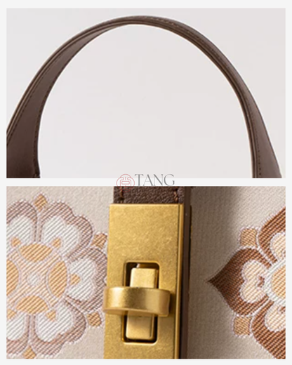 Tang Red 24 Baoxiang Flower Song Brocade Shoulder Bag
