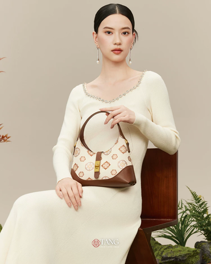 Tang Red 24 Baoxiang Flower Song Brocade Shoulder Bag