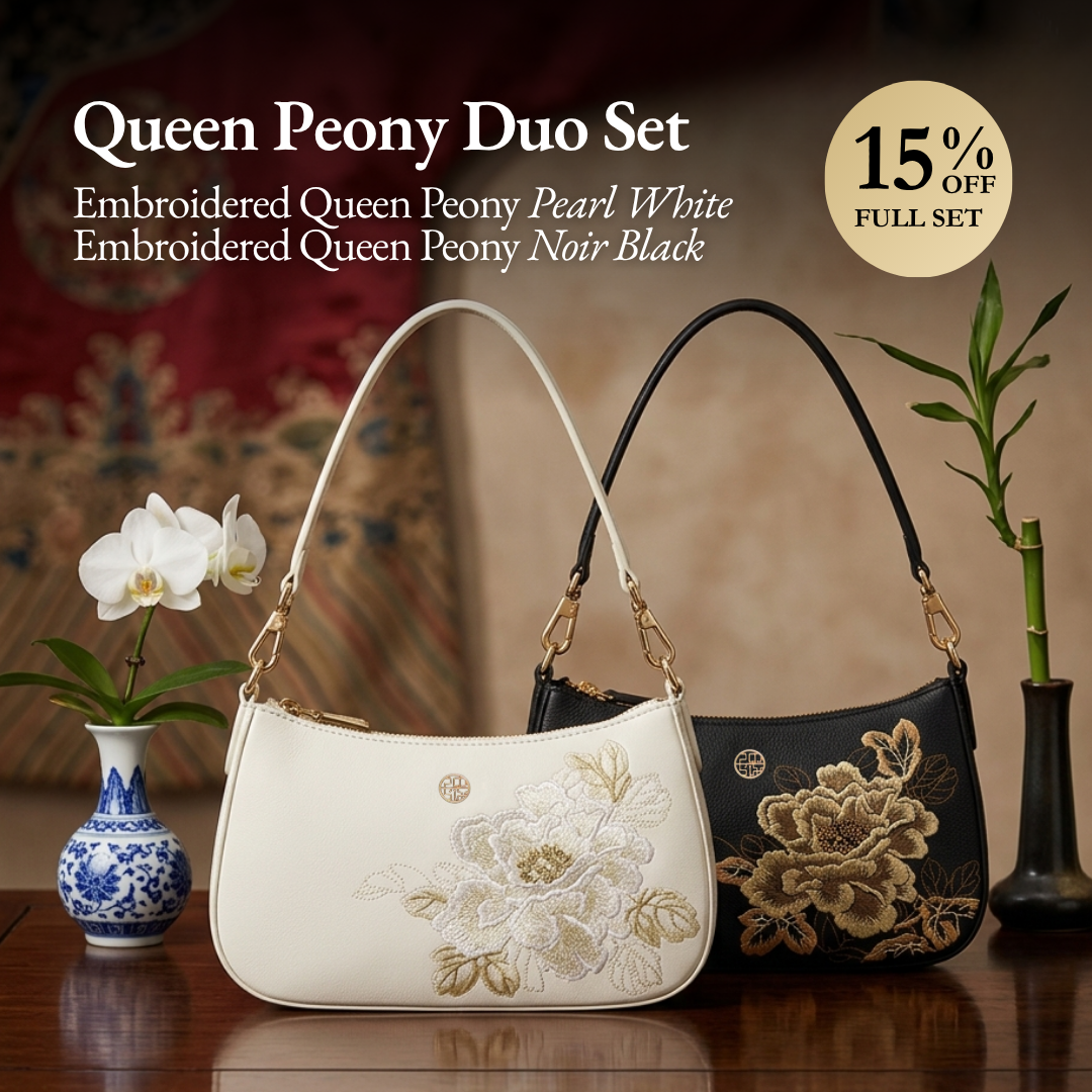 Tang Red 24 Embroidered Queen Peony Shoulder Bag