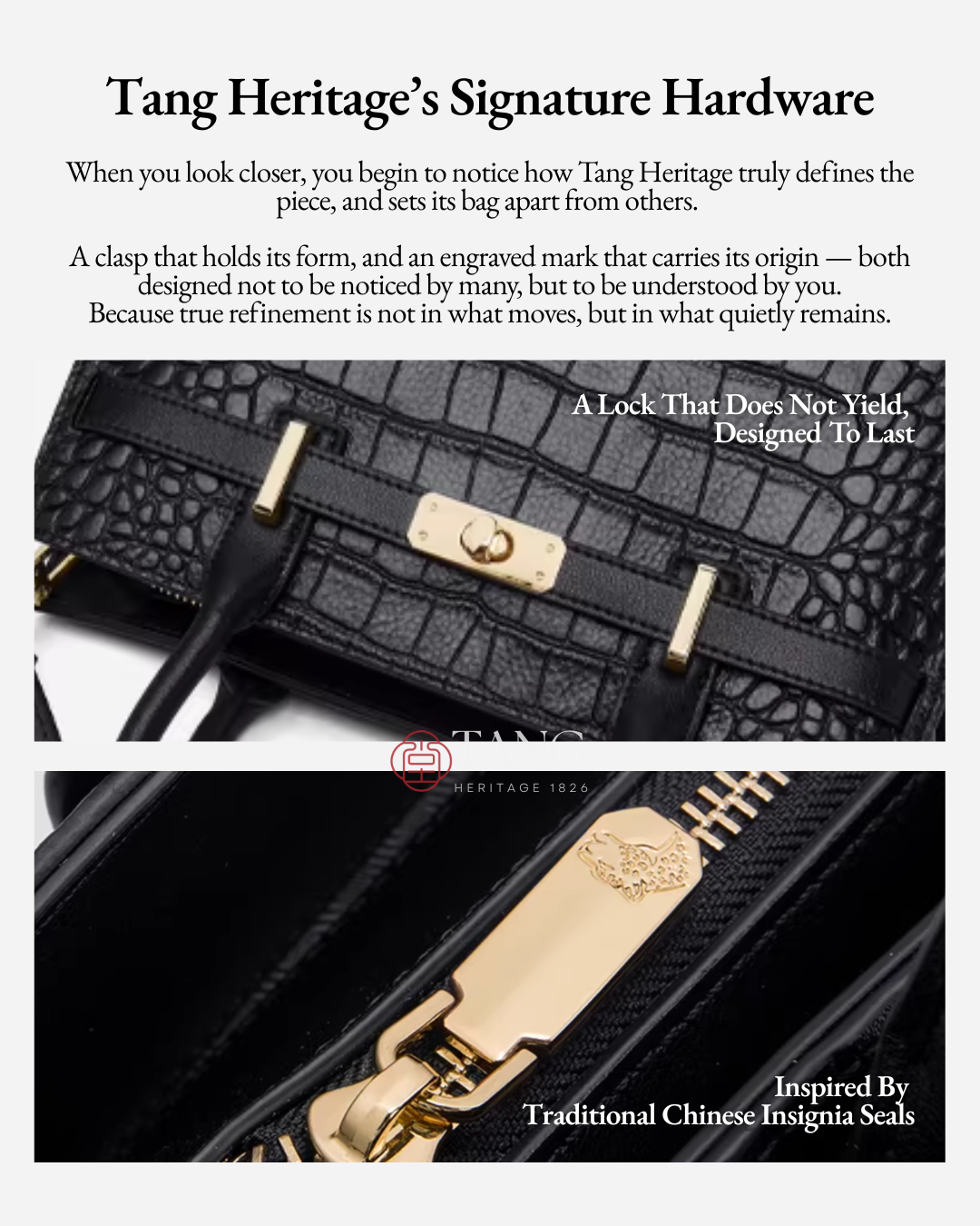 Tang Red 27 Obsidian Crocodile-Embossed Tote