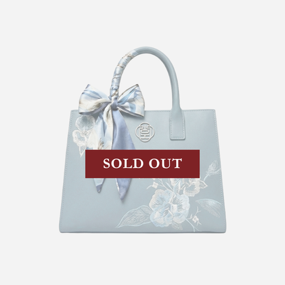 Tang Red 28 Embroidered Orchid Jade Tote
