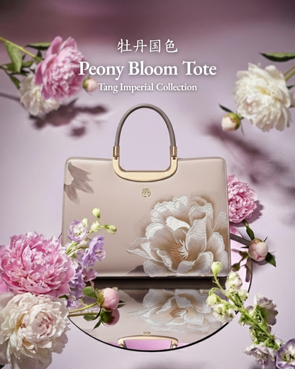 Tang Imperial 34 Embroidered Peony Bloom Tote