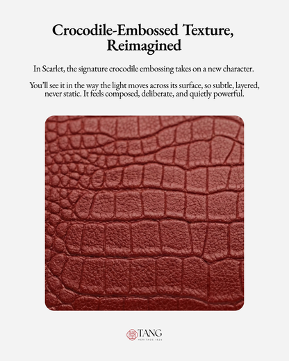 Tang Red 27 Scarlet Crocodile-Embossed Tote