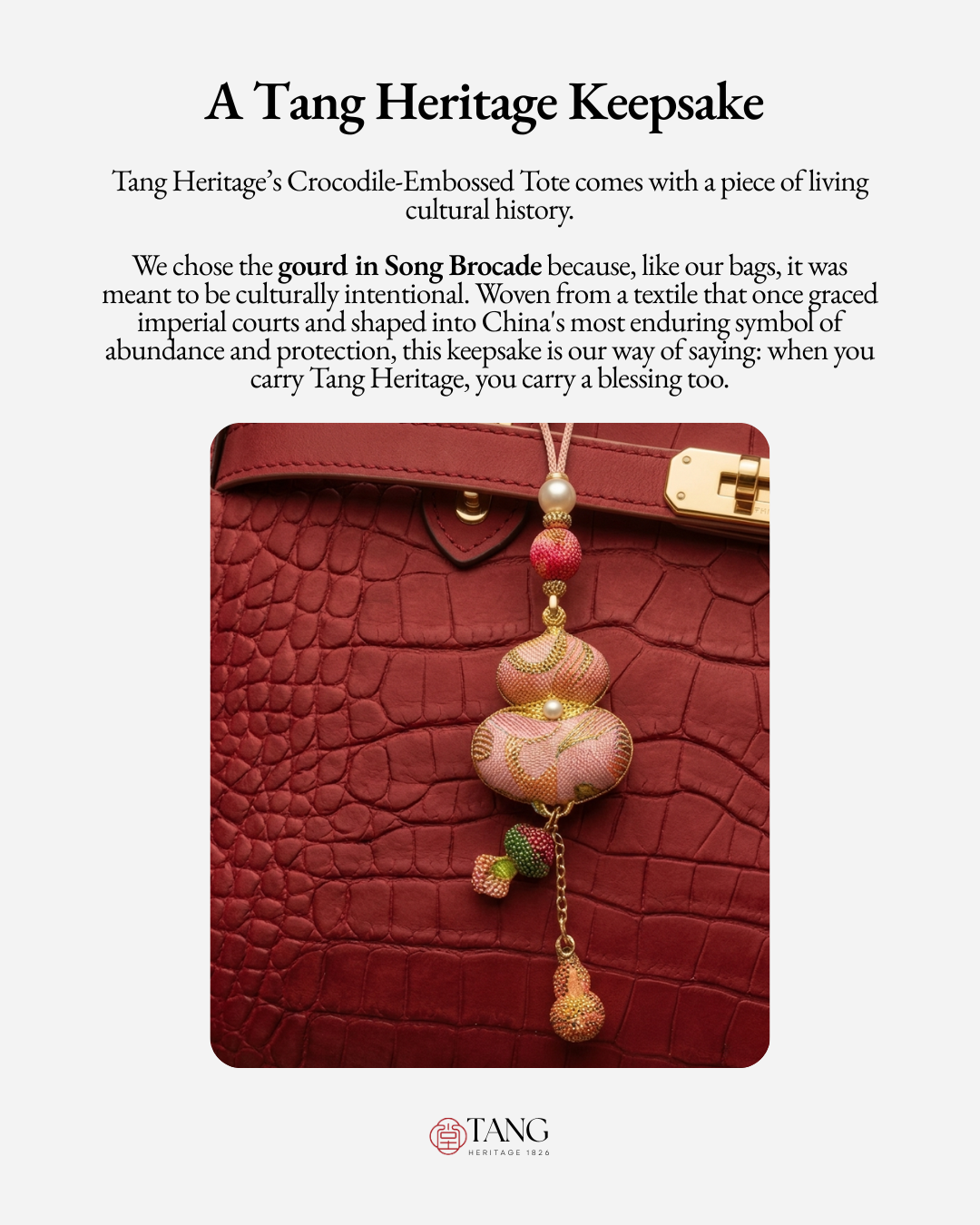 Tang Red 27 Scarlet Crocodile-Embossed Tote