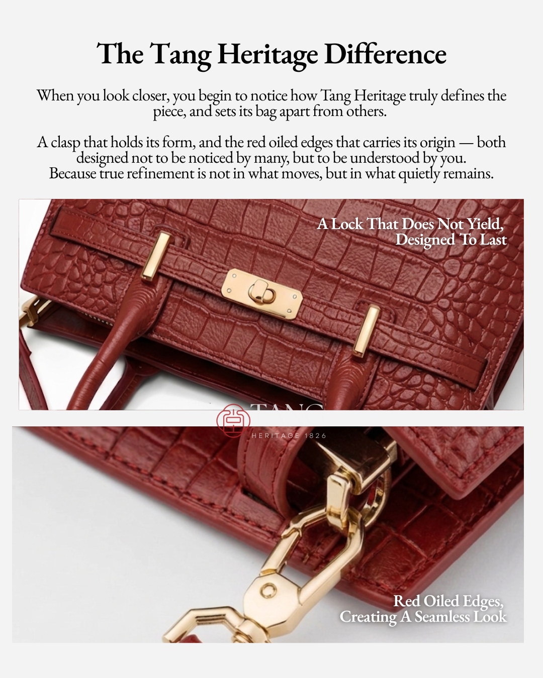 Tang Red 27 Scarlet Crocodile-Embossed Tote