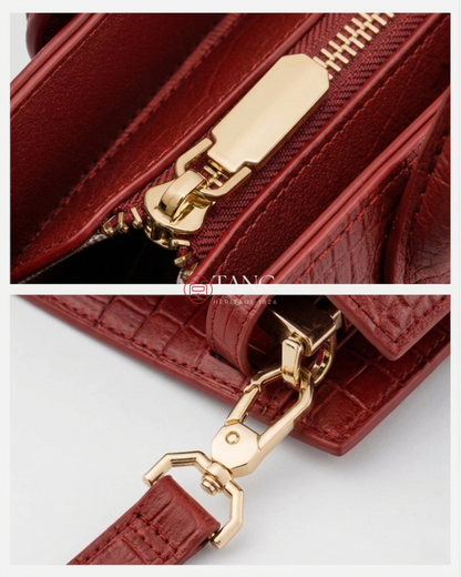 Tang Red 27 Scarlet Crocodile-Embossed Tote