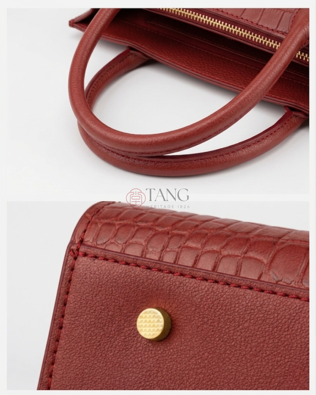 Tang Red 27 Scarlet Crocodile-Embossed Tote