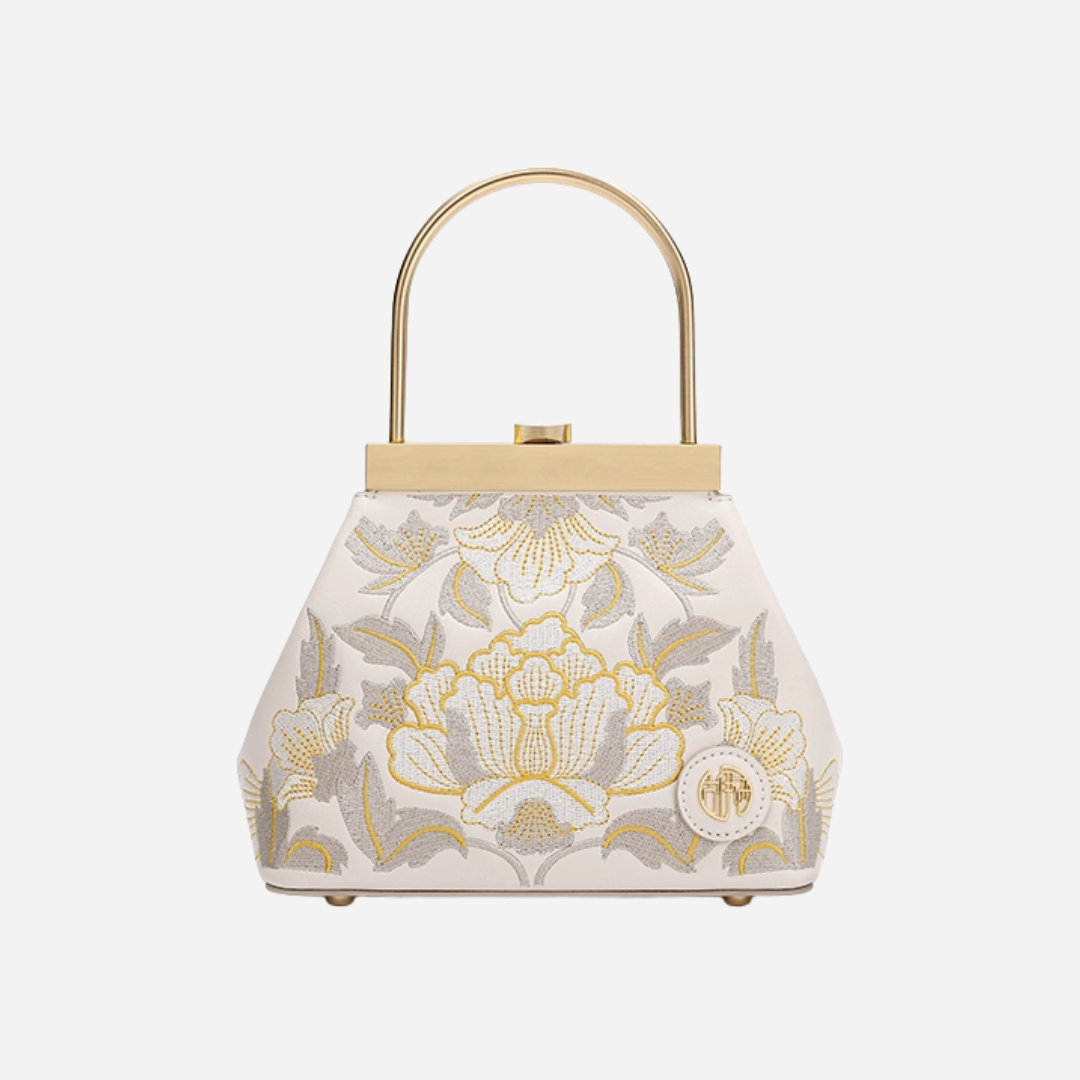 Tang Imperial 23 Embroidered Blossoms Top-Handle Bag