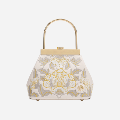 Tang Imperial 23 Embroidered Blossoms Top-Handle Bag