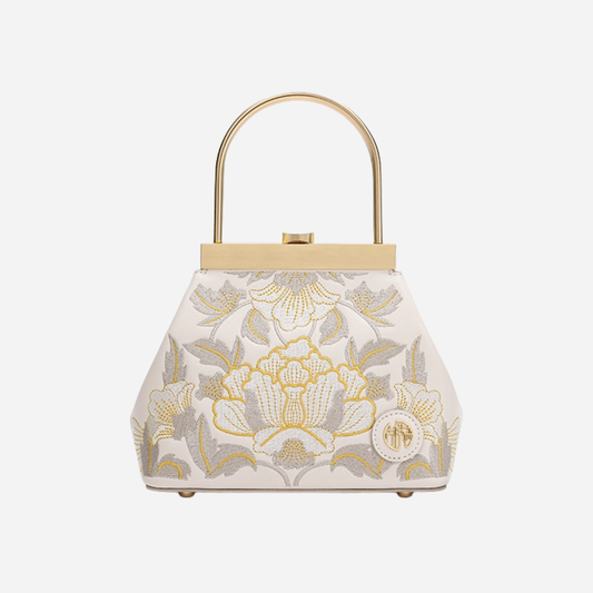 Tang Imperial 23 Embroidered Blossoms Top-Handle Bag