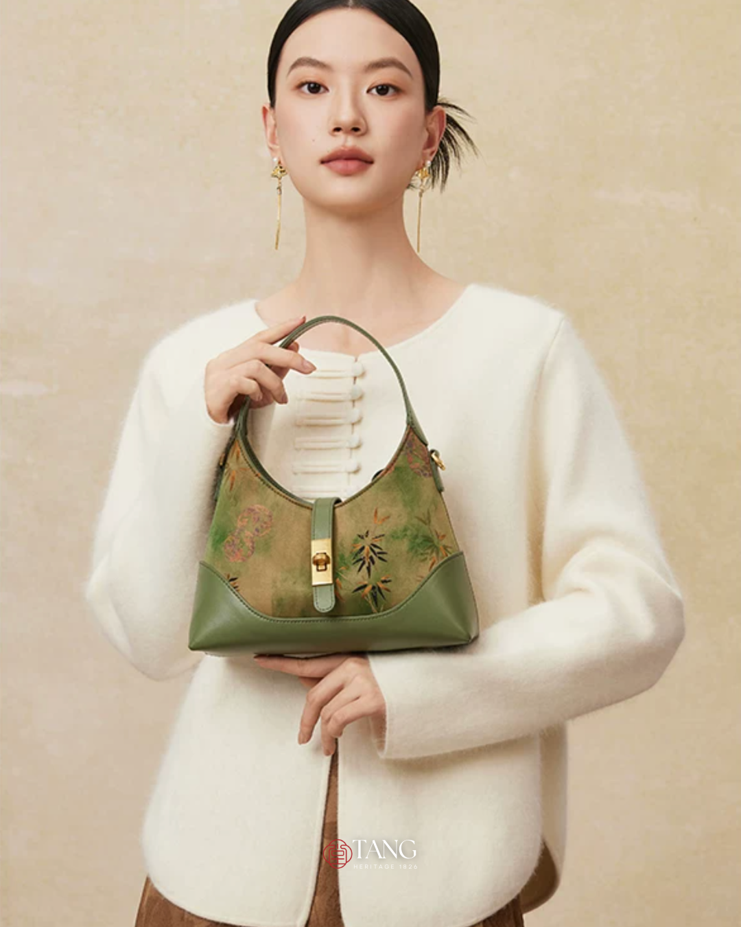 Tang Imperial 25 Noble Bamboo Xiangyunsha Shoulder Bag