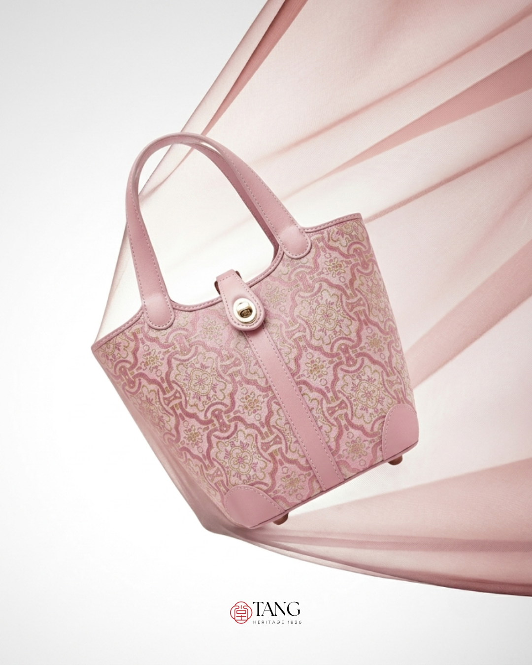 Tang Red 14 Dingsheng Blossom Song Brocade Bucket Bag