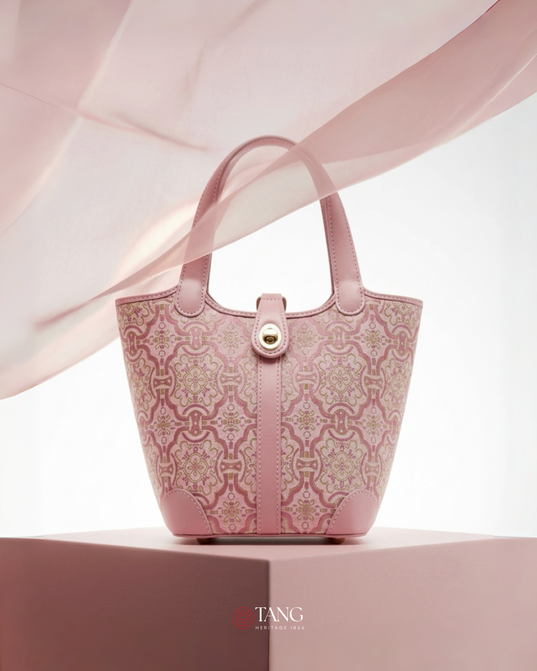 Tang Red 14 Dingsheng Blossom Song Brocade Bucket Bag