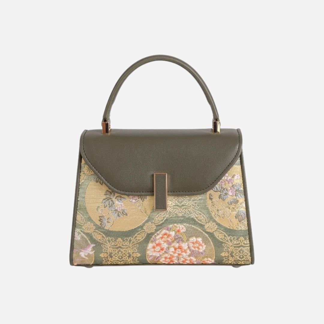 Tang Red 22 Lunar Bloom Nishijin Top-Handle Bag