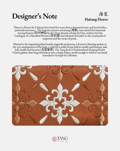 Tang Red 23 Embroidered Haitang Flower Clutch