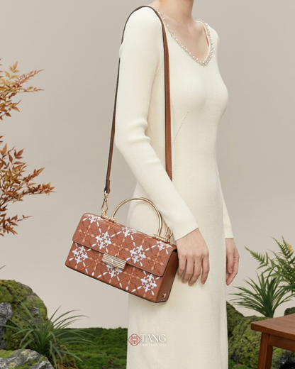 Tang Red 23 Embroidered Haitang Flower Clutch