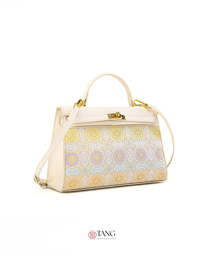 Tang Red 25 Ruyi Peony Song Brocade Top-Handle Bag