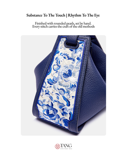 Tang Red 26 Embroidered Qinghua Porcelain Bag — Ivory Porcelain