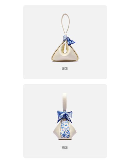 Tang Red 26 Embroidered Qinghua Porcelain Bag — Ivory Porcelain