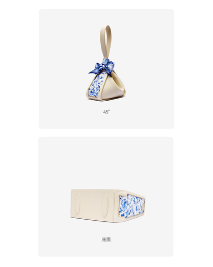 Tang Red 26 Embroidered Qinghua Porcelain Bag — Ivory Porcelain