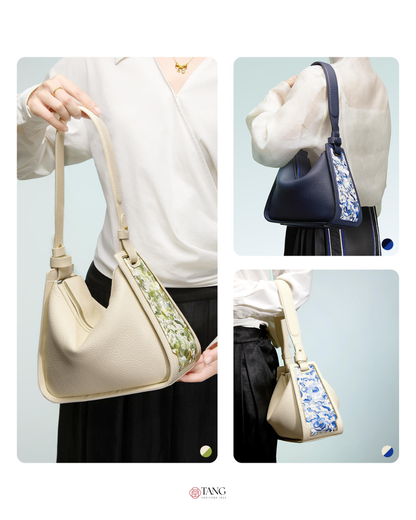Tang Red 26 Embroidered Qinghua Porcelain Bag — Ivory Porcelain