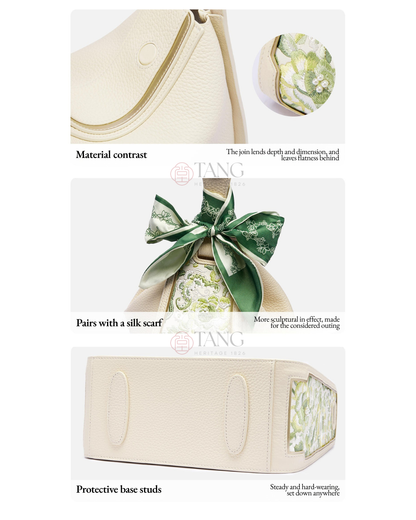 Tang Red 26 Embroidered Qinghua Porcelain Bag — Ivory Porcelain