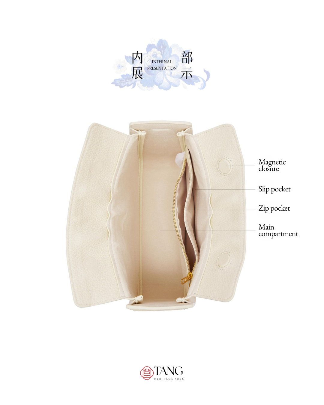 Tang Red 26 Embroidered Qinghua Porcelain Bag — Ivory Porcelain