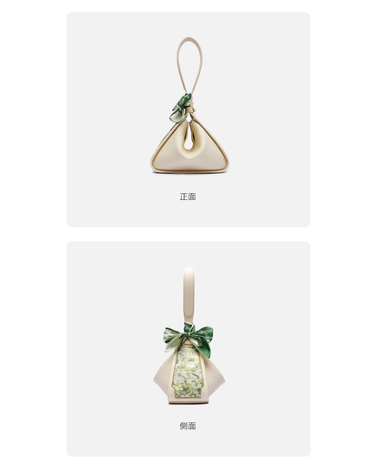 Tang Red 26 Embroidered Qinghua Porcelain Bag — Ivory Porcelain