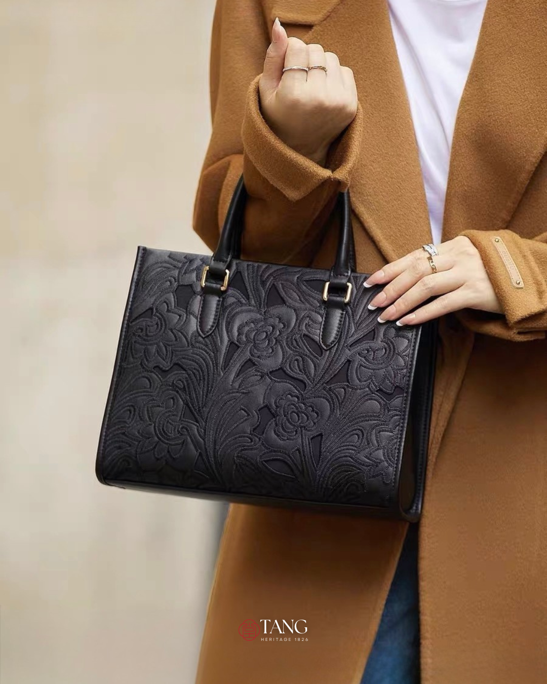 Tang Red 17 Peony Relief Tote