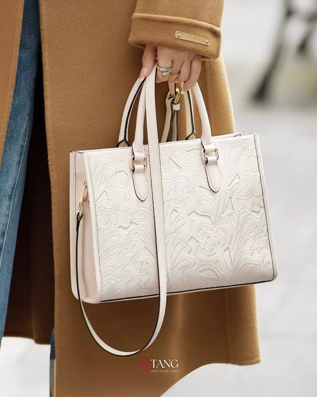 Tang Red 17 Peony Relief Tote