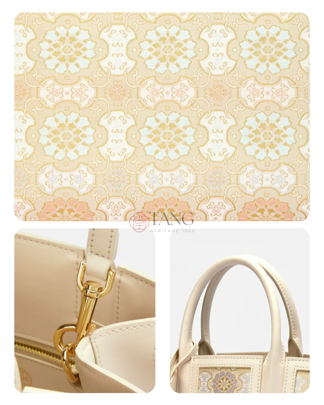 Tang Red 27 Ruyi Peony Song Brocade Tote