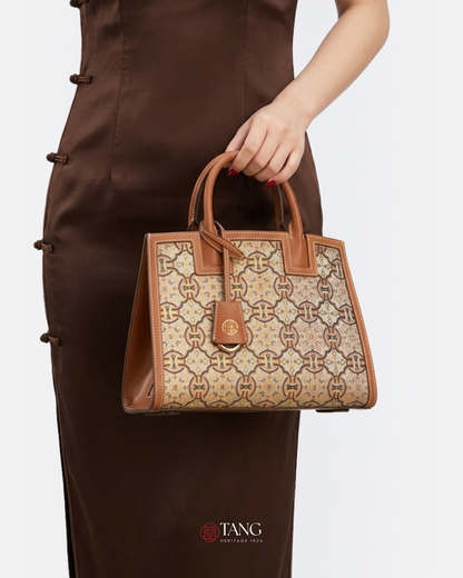 Tang Red 27 Ruyi Peony Song Brocade Tote