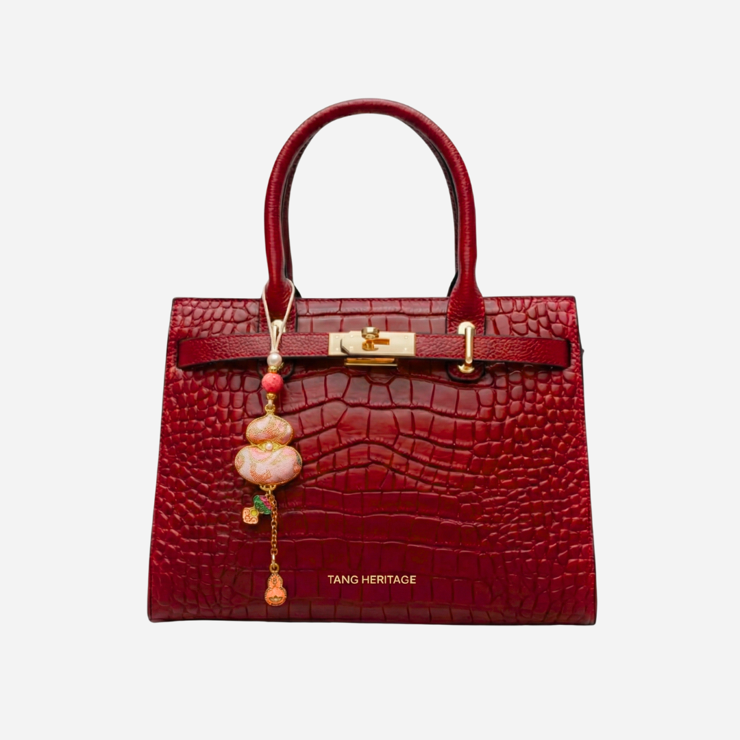 Tang Red 27 Scarlet Crocodile-Embossed Tote