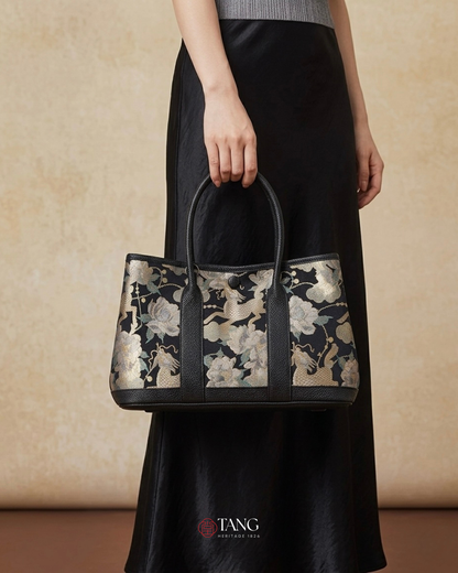 Tang Red 17 Gilt Qilin Peony Song Brocade Bag