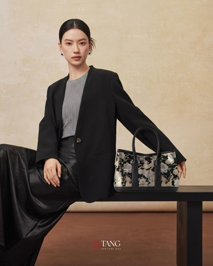 Tang Red 17 Gilt Qilin Peony Song Brocade Bag