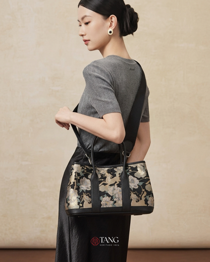 Tang Red 17 Gilt Qilin Peony Song Brocade Bag