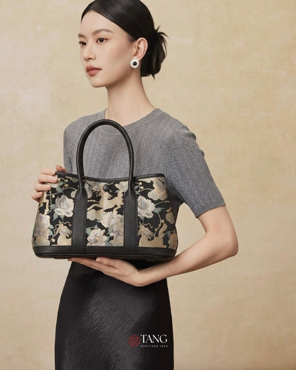 Tang Red 17 Gilt Qilin Peony Song Brocade Bag