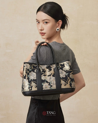 Tang Red 17 Gilt Qilin Peony Song Brocade Bag