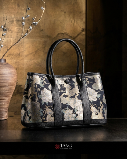 Tang Red 17 Gilt Qilin Peony Song Brocade Bag