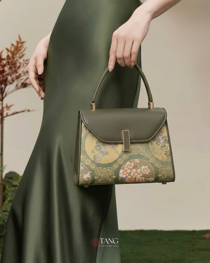 Tang Red 22 Lunar Bloom Nishijin Top-Handle Bag