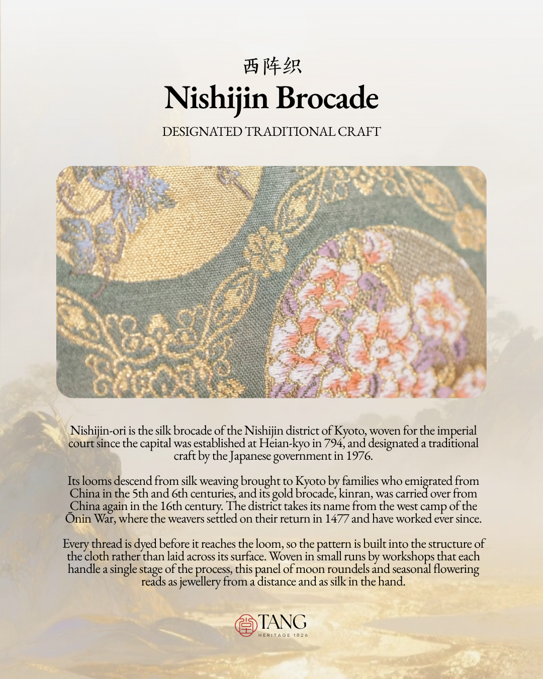 Tang Red 22 Lunar Bloom Nishijin Top-Handle Bag