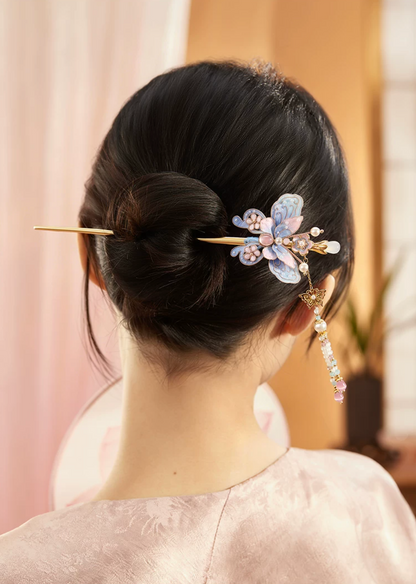 Handmade Treasure Butterfly Velvet Flower Hairpin