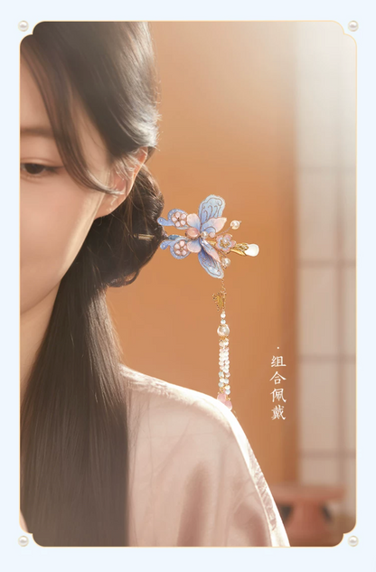 Handmade Treasure Butterfly Velvet Flower Hairpin