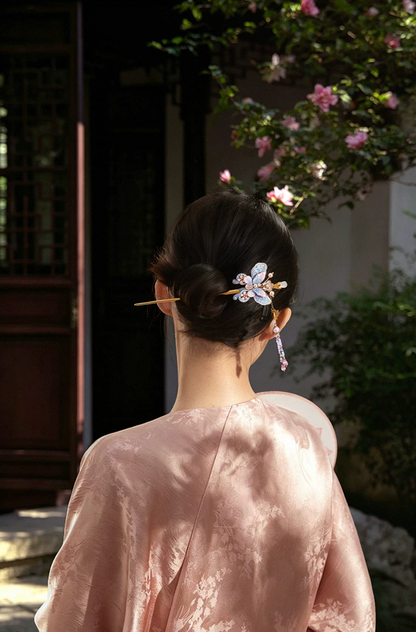 Handmade Treasure Butterfly Velvet Flower Hairpin