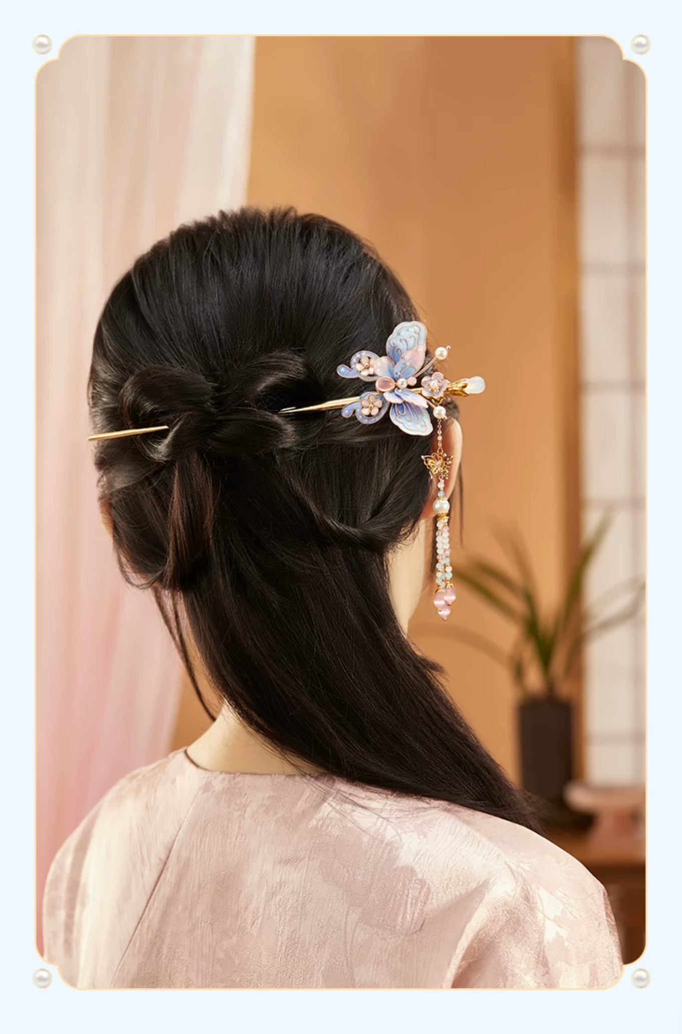 Handmade Treasure Butterfly Velvet Flower Hairpin